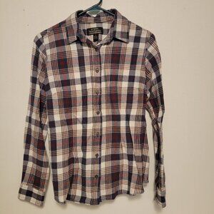 Noble Outfitters Womens Medium Flannel Plaid Long Sleeve Button Up